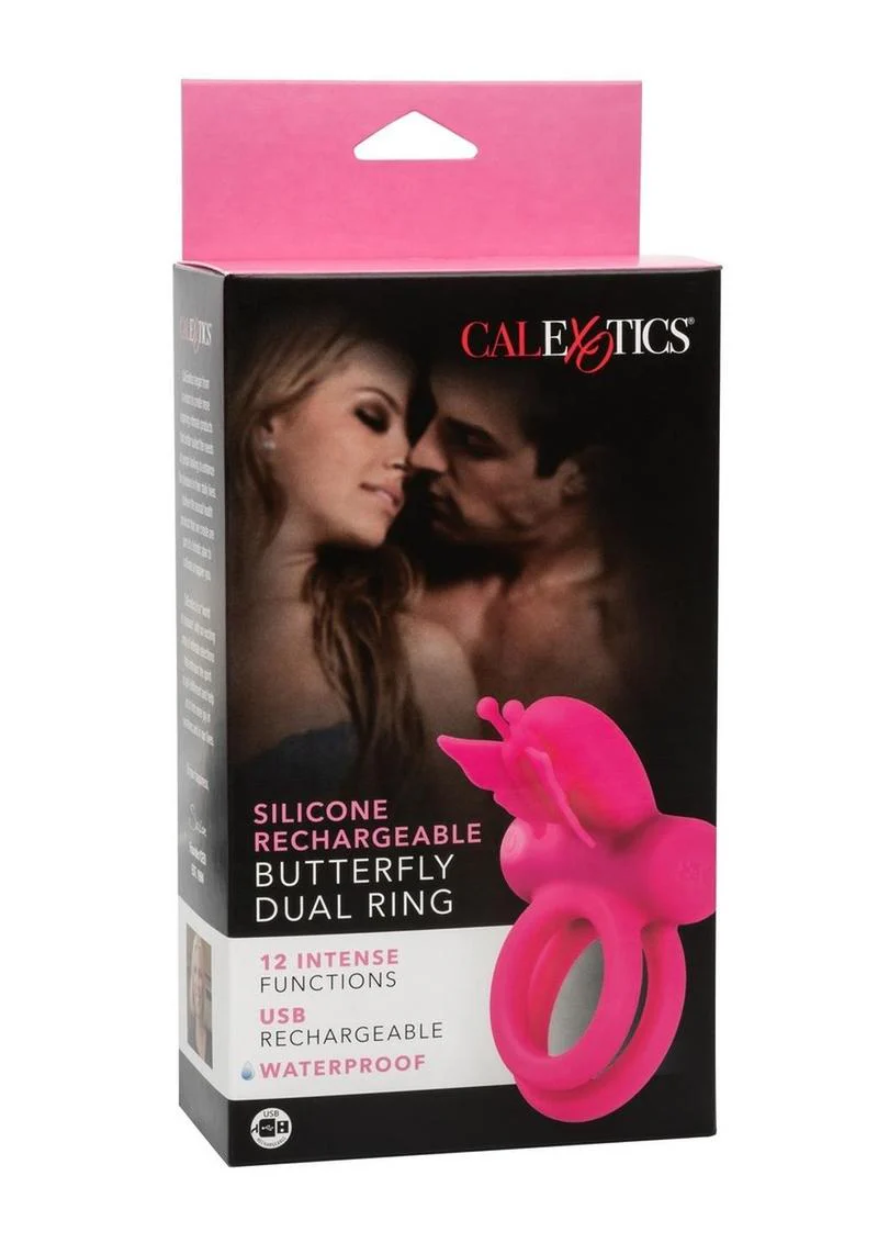 Silicone Rechargeable Dual Butterfly Couples Ring - Image 2