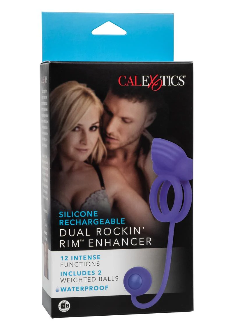 Silicone Rechargeable Dual Rockin Rim Enchancer Cock Ring - Image 2