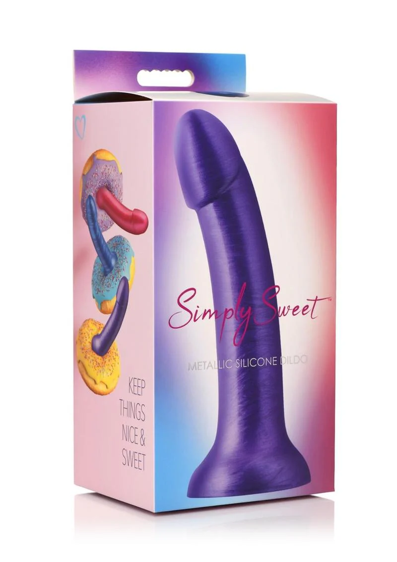 Simply Sweet Metallic Silicone Dildo - Image 4