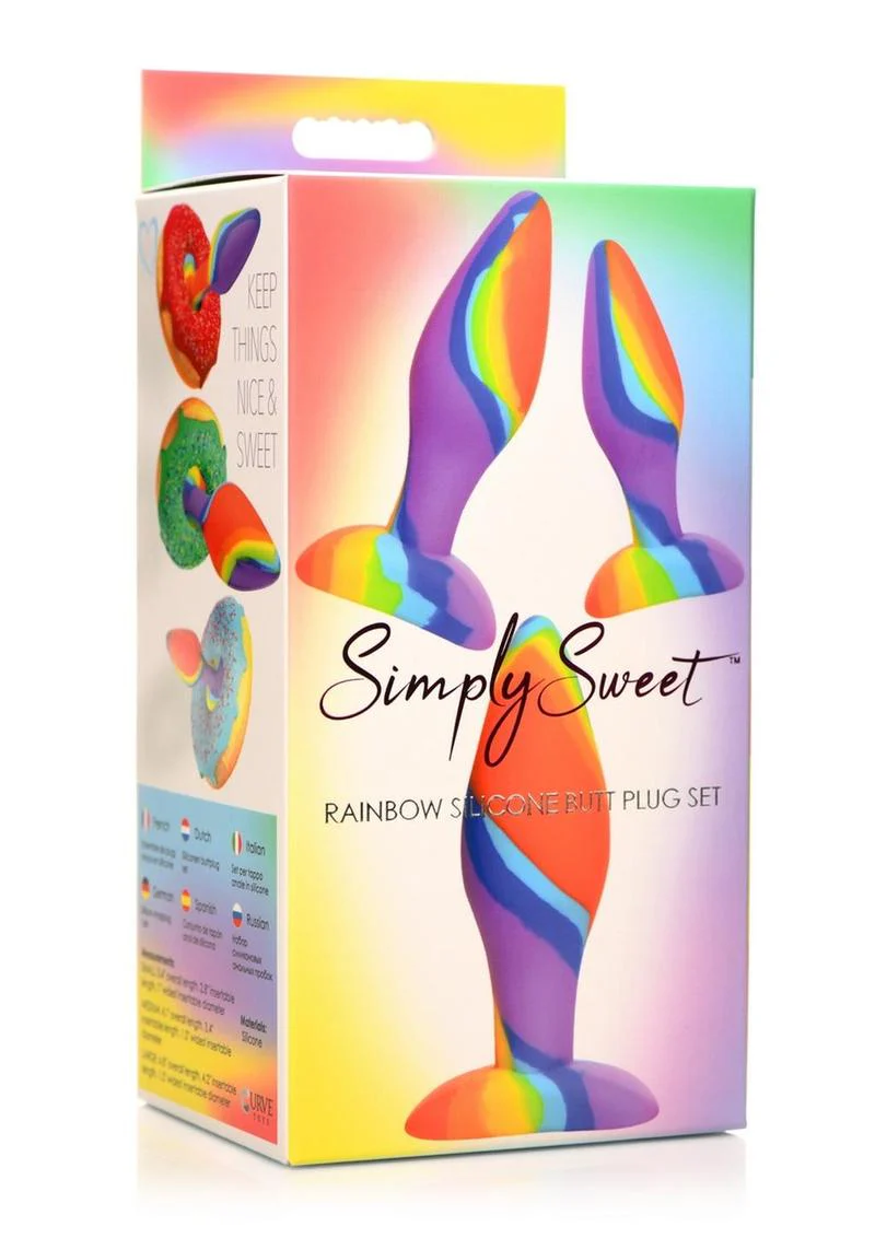 Simply Sweet Rainbow Silicone Butt Plug - Image 2