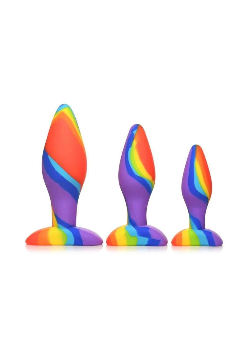 Simply Sweet Rainbow Silicone Butt Plug - Image 3