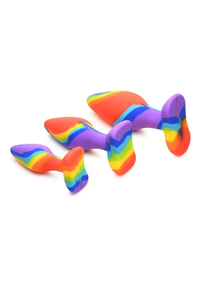 Simply Sweet Rainbow Silicone Butt Plug - Image 4