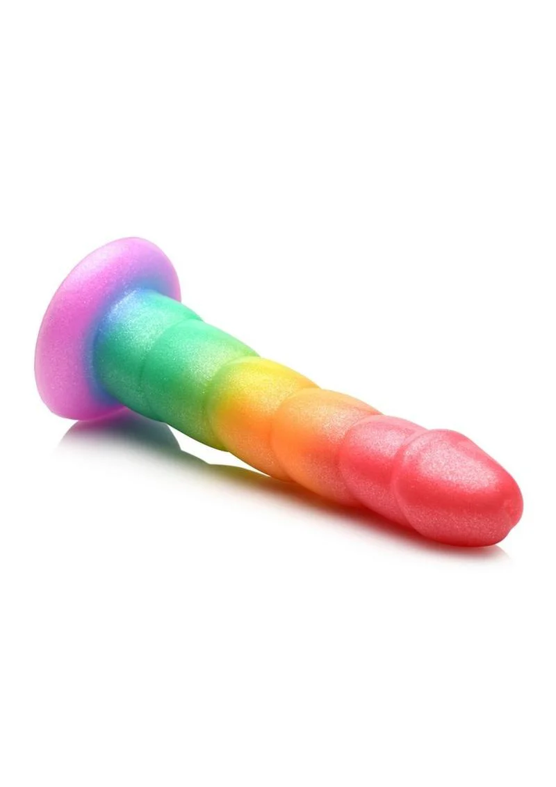 Simply Sweet Swirl Silicone Rainbow Dildo - Image 3