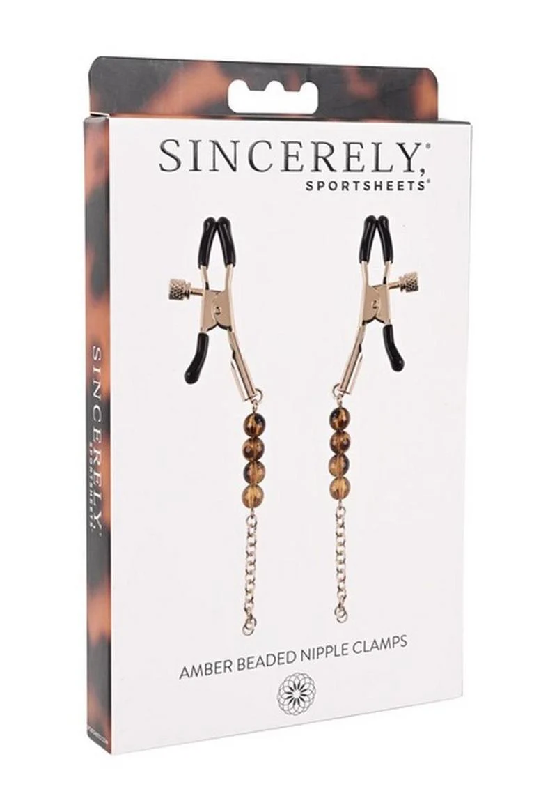 Sincerely Amber Beaded Nipple Clamps - Image 2