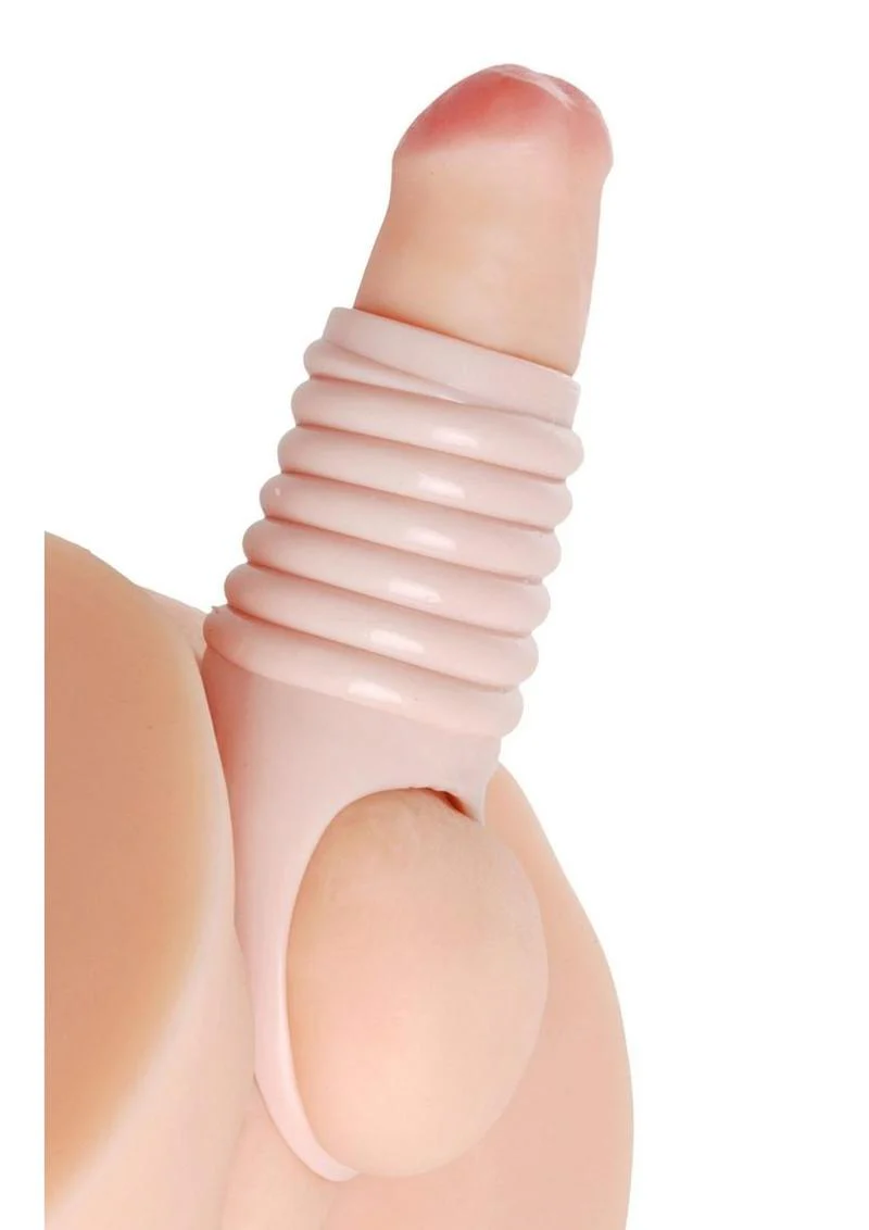 Size Matters Really Ample Ribbed Penis Enhancer Sheath - Image 4