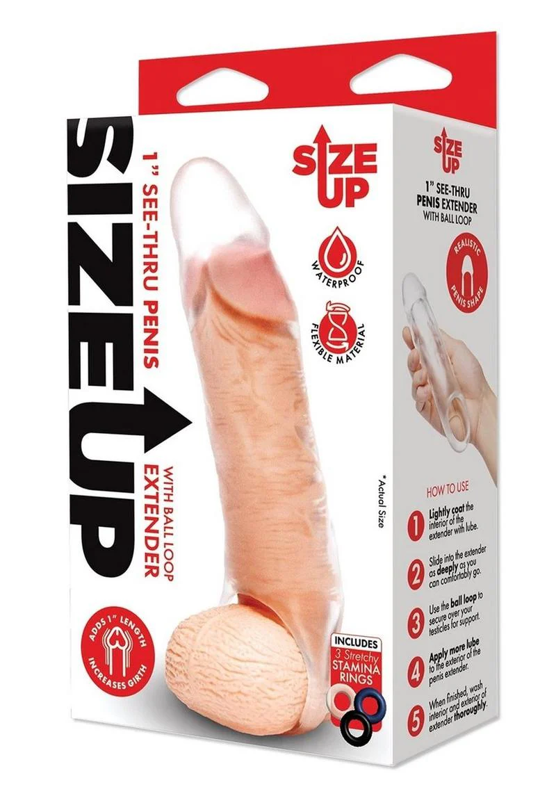 Size Up Classic Clear View Penis Extender with Ball Loop - Image 2