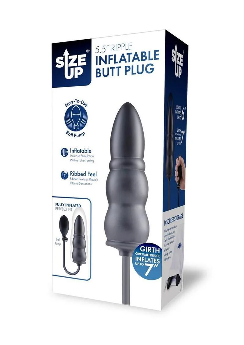 Size Up Ripple Inflatable Silicone Butt Plug - Image 3