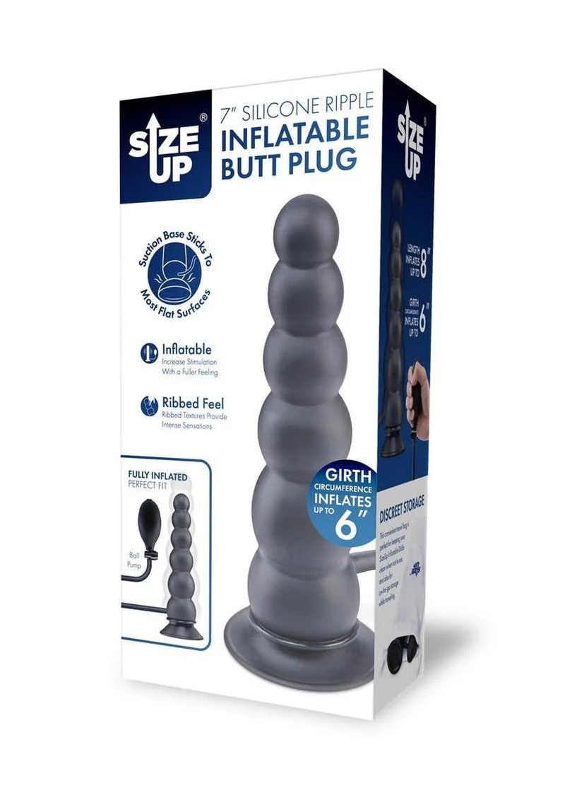 Size Up Ripple Inflatable Silicone Butt Plug - Image 6