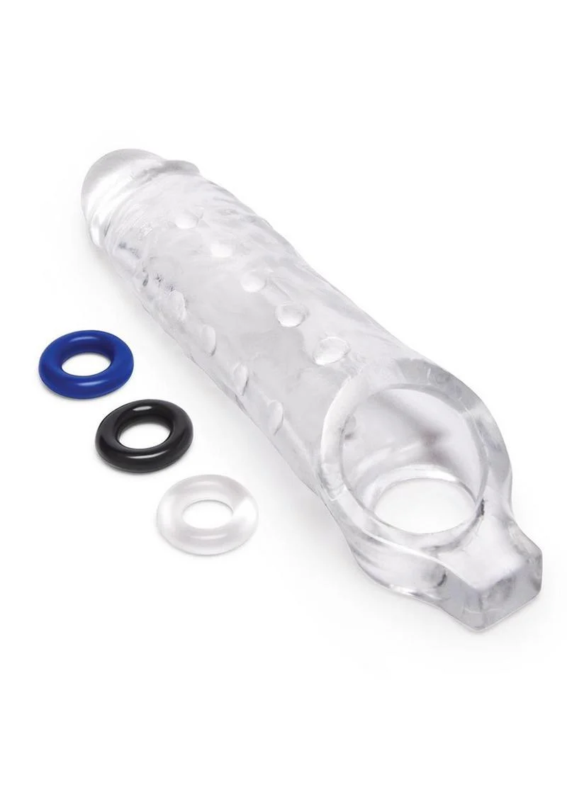Size Up Studded Clear View Penis Extender with Ball Loop - Image 3