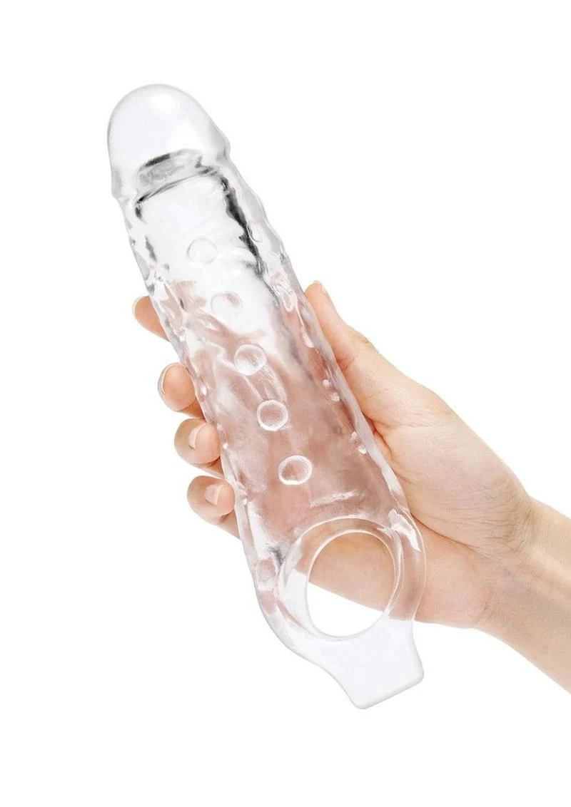 Size Up Studded Clear View Penis Extender with Ball Loop - Image 4