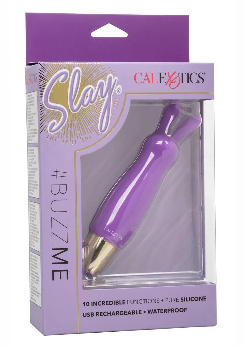 Slay #Buzzme Rechargeable Silicone Rabbit Ears Bullet Vibrator - Image 2