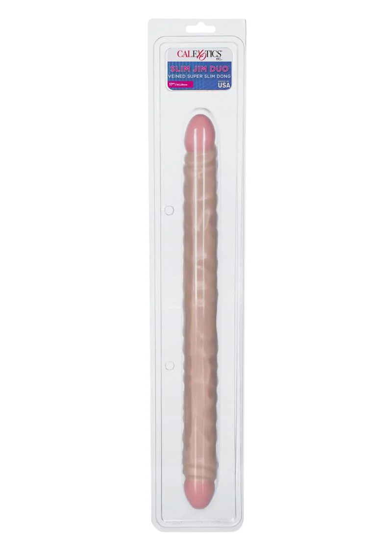 Slim Jim Duo Veined Super Slim Double Dildo - Image 2