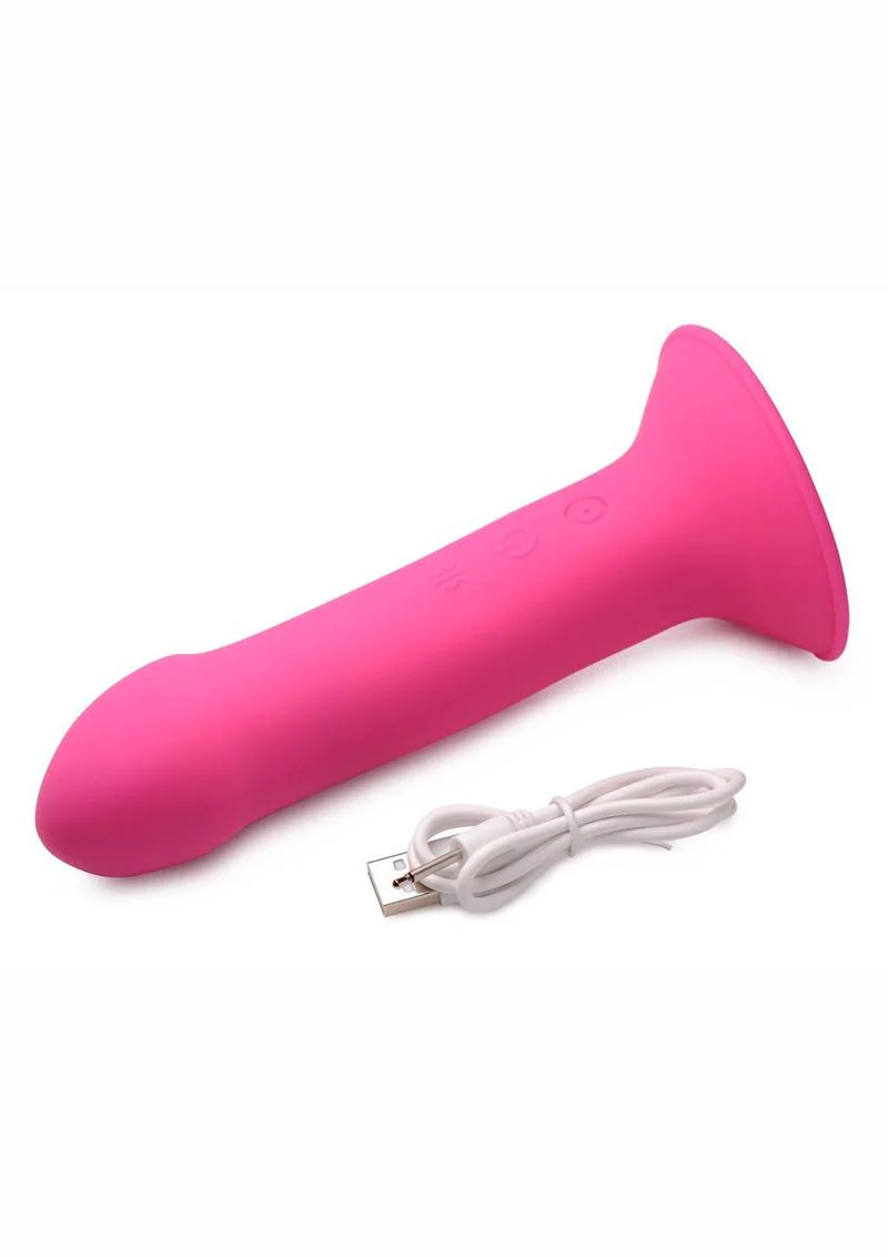 Squeeze-It Vibrating Squeezable Rechargeable Silicone Phallic Dildo - Image 3