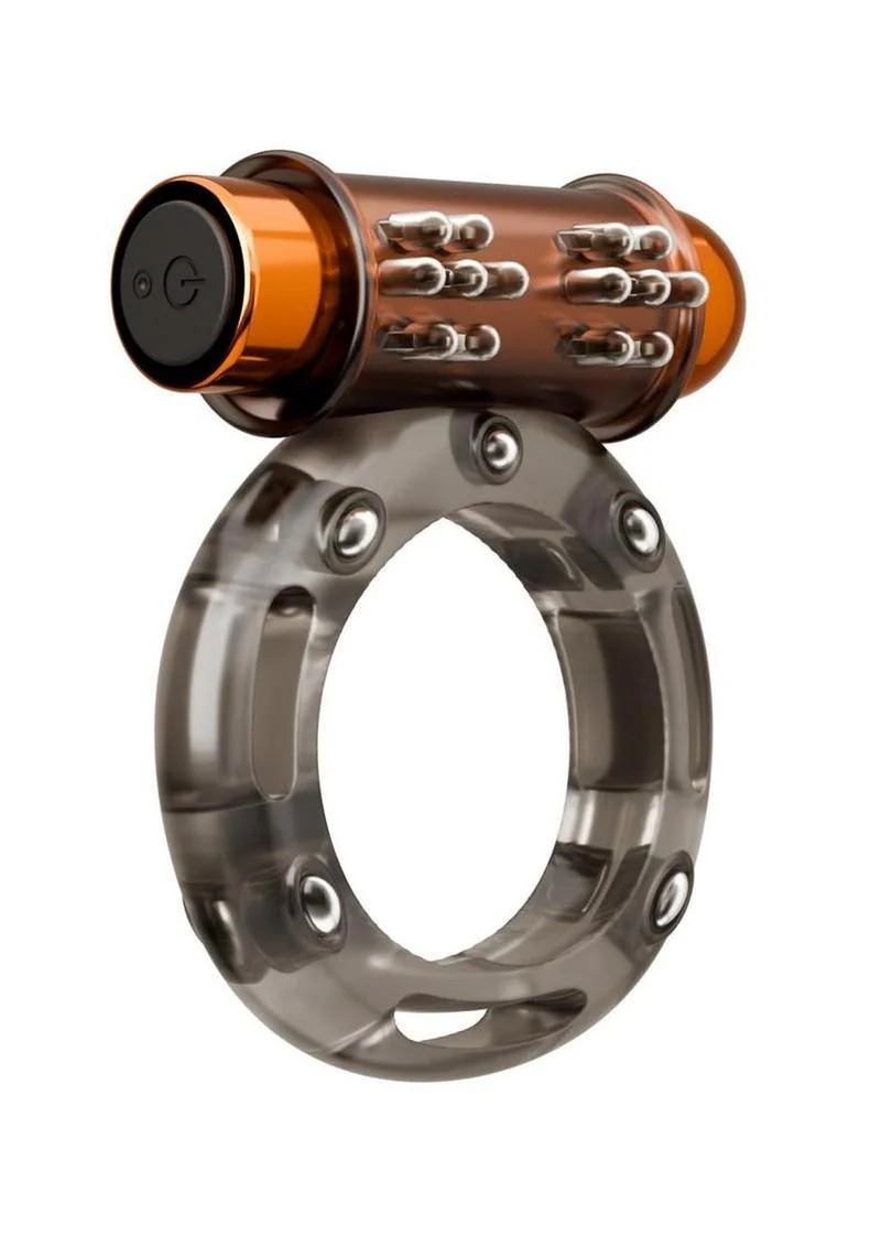Stay Hard Vibrating Rechargeable Clitoral Stimulating Cock Ring Set with Spiked Sleeve - Image 3