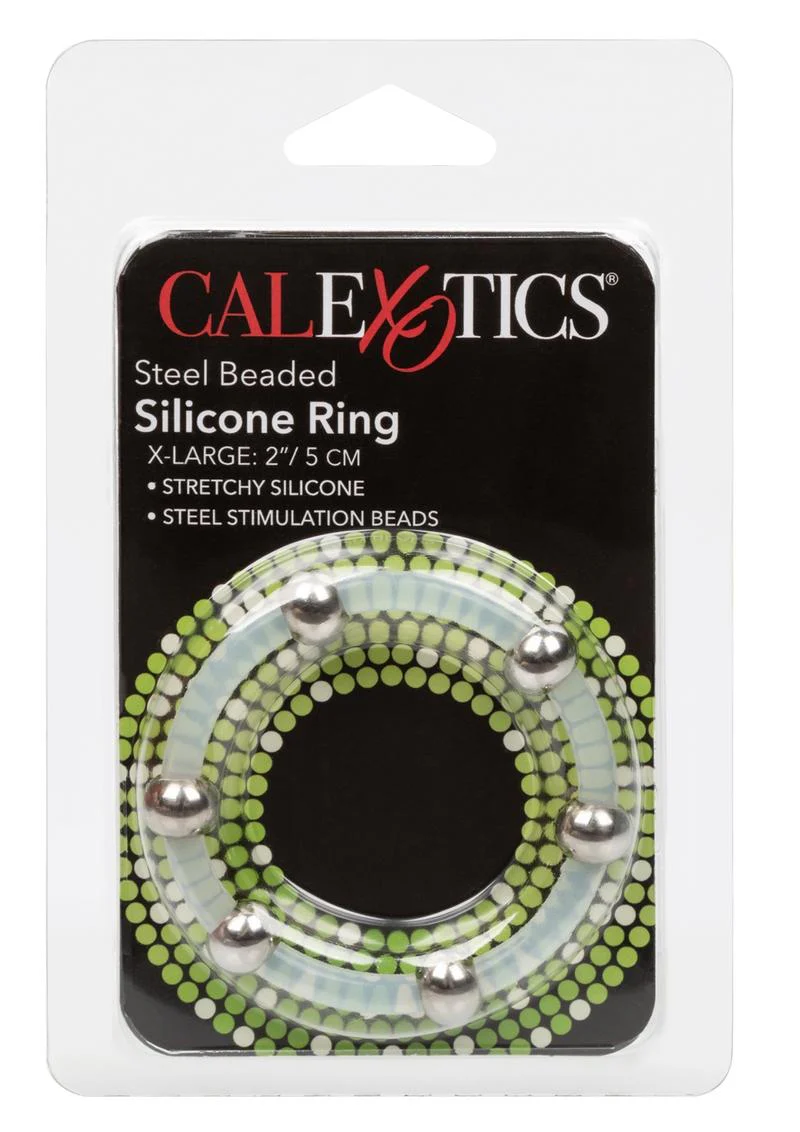 Steel Beaded Silicone Cock Ring - Image 6