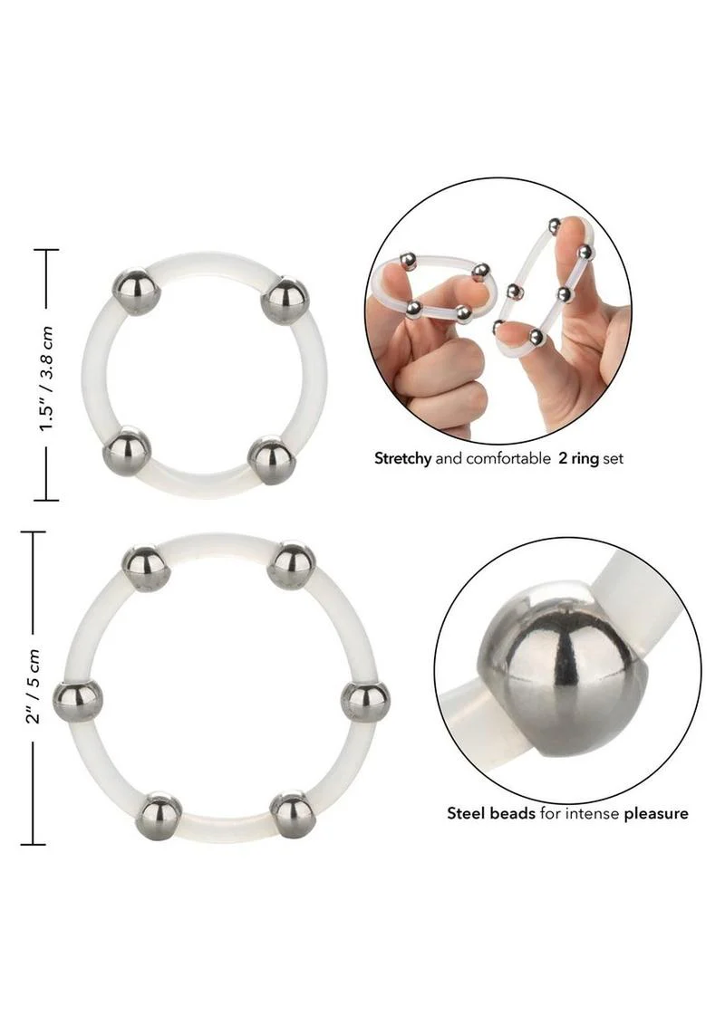 Steel Beaded Silicone Ring - Image 3