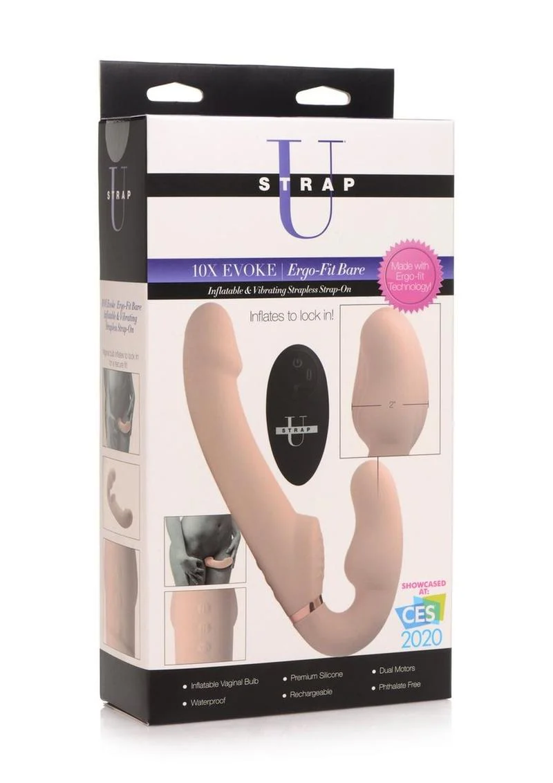 Strap U Inflatable Rechargeable Silicone Ergo Fit Strapless Strap-On with Remote Control - Image 2