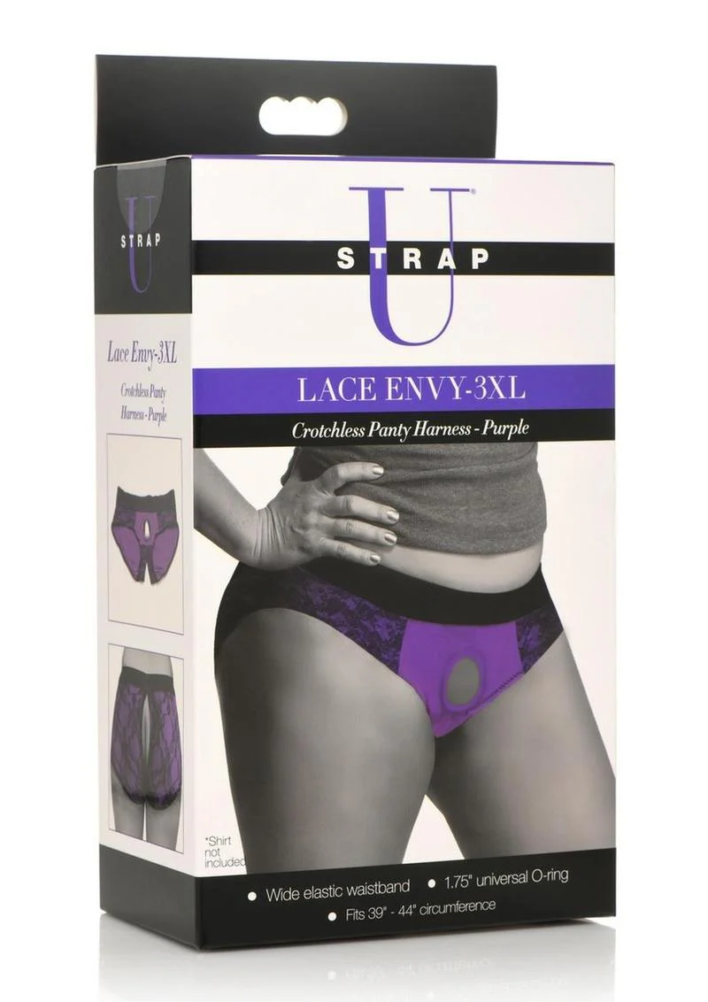 Strap U Lace Envy Lace Crotchless Panty Harness - Image 10