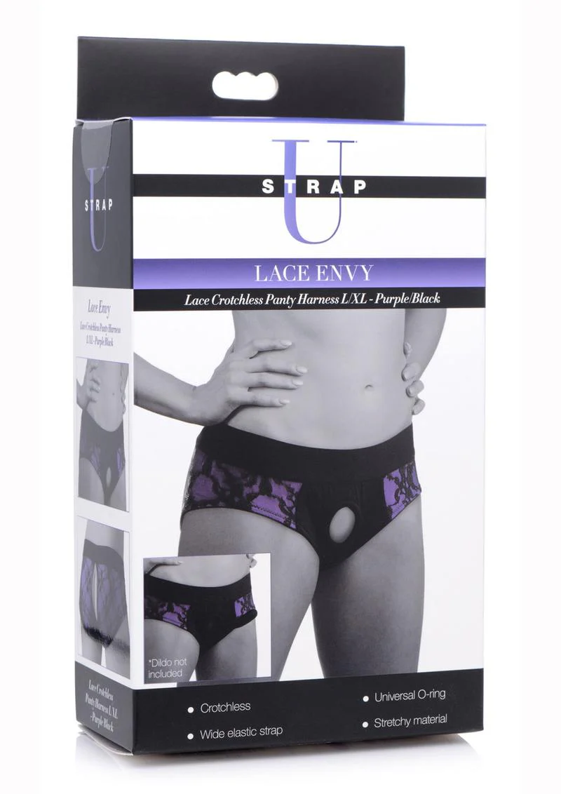 Strap U Lace Envy Lace Crotchless Panty Harness - Image 4