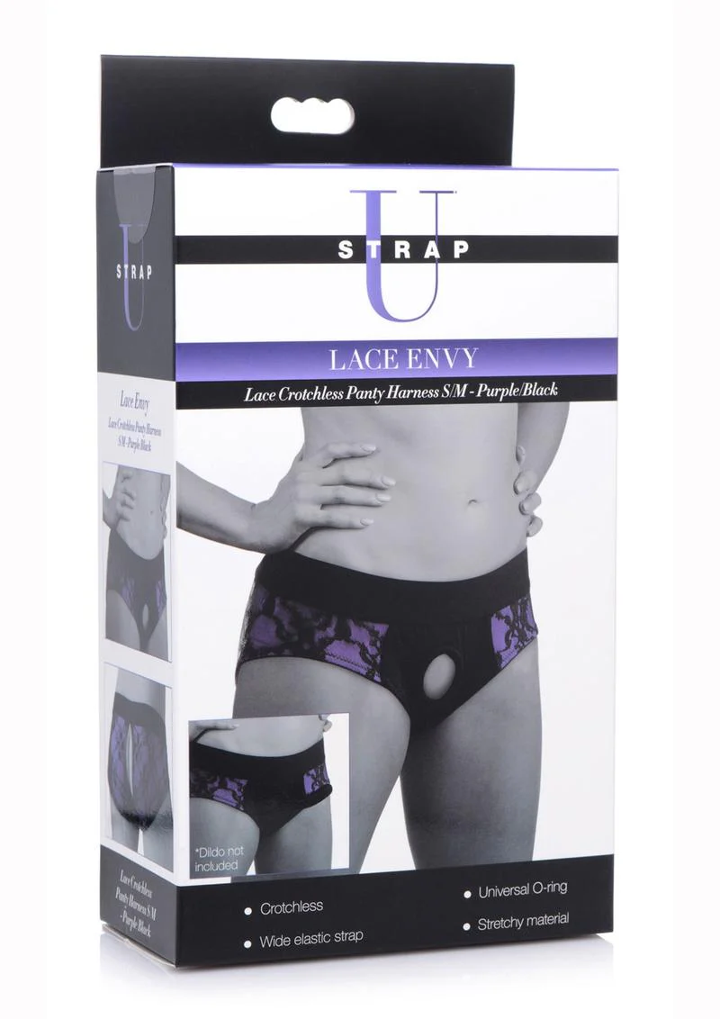 Strap U Lace Envy Lace Crotchless Panty Harness - Image 7
