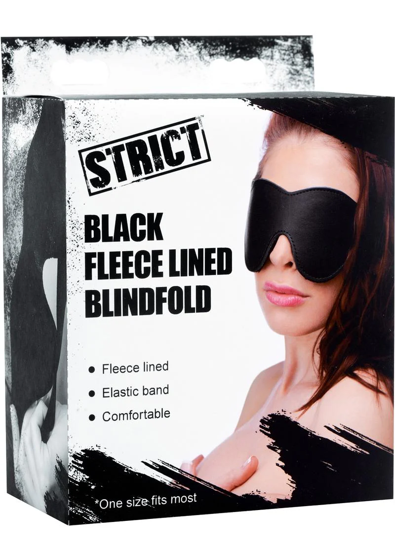 Strict Black Fleece Lined Blindfold - Image 2