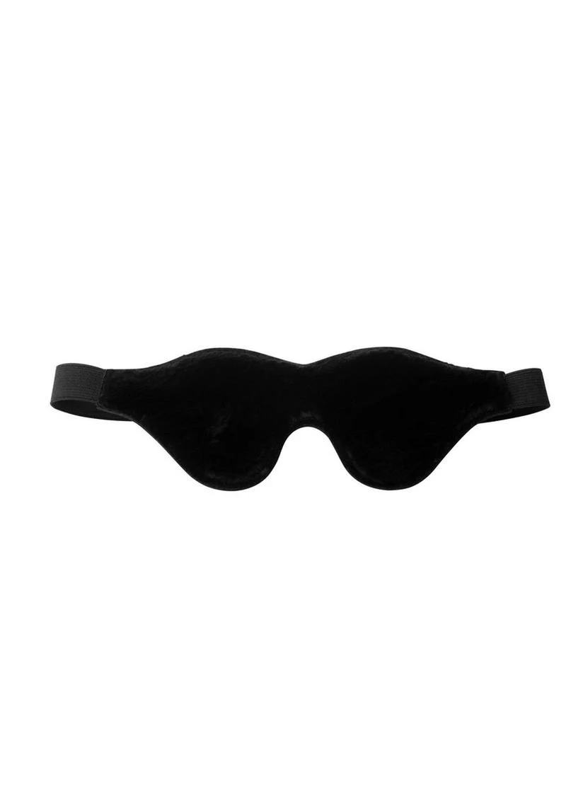 Strict Black Fleece Lined Blindfold - Image 3