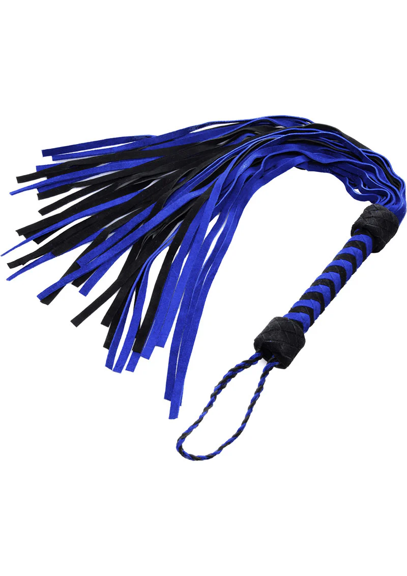 Strict Leather Black and Blue Suede Flogger - Image 2
