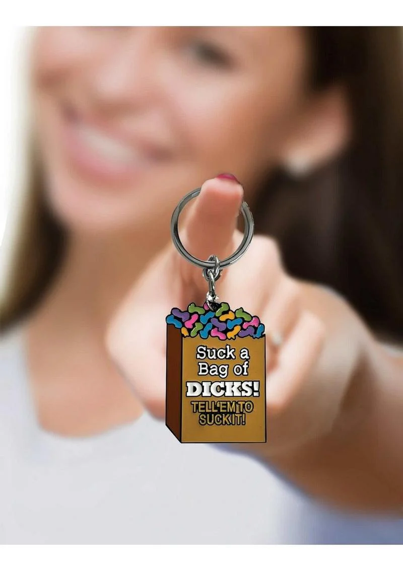 Super Fun Key Chain Suck A Bag Of Dicks