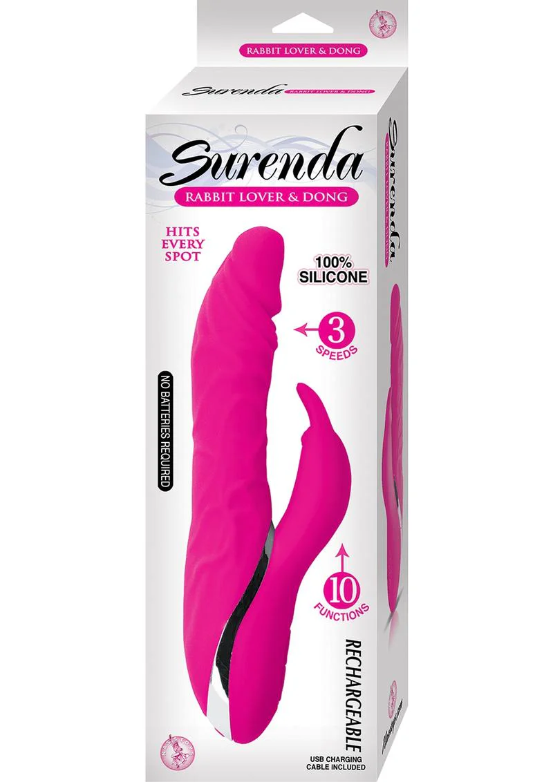 Surenda Rabbit Lover and Dildo Rechargeable Silicone Vibrator - Image 2