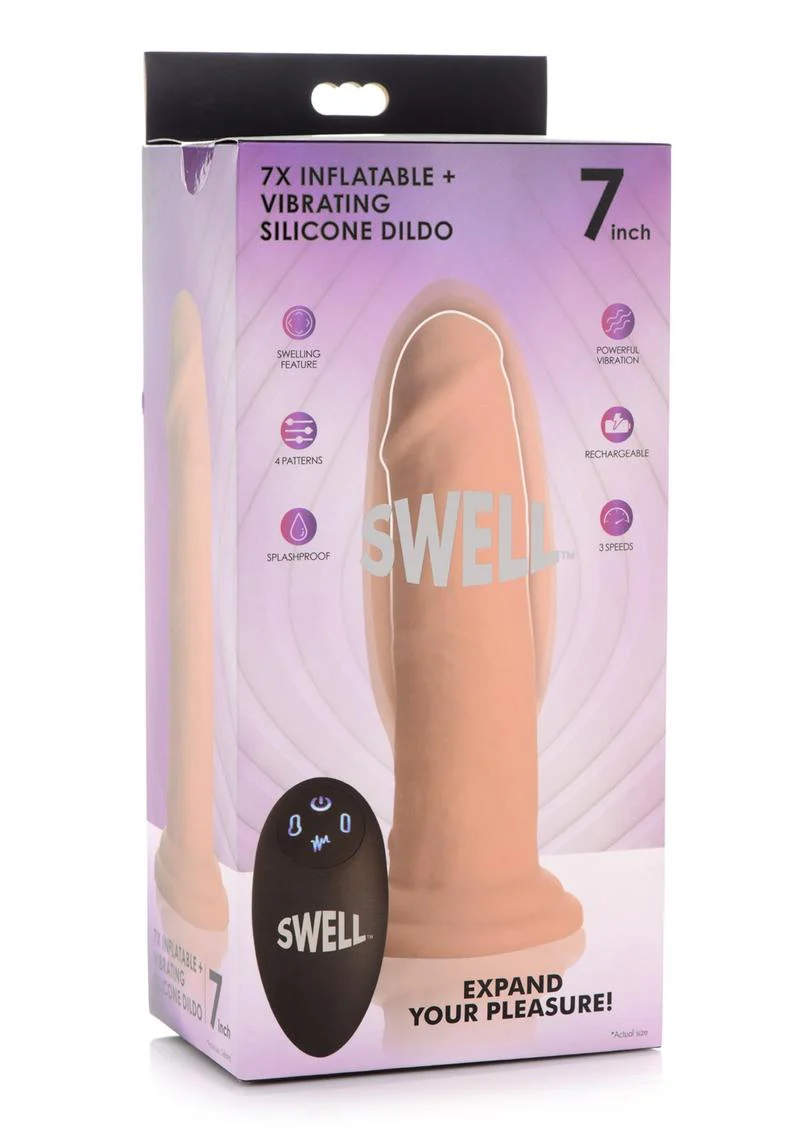 Swell 7x Inflatable and Vibrating Silicone Rechargeable Dildo with Remote Control - Image 3