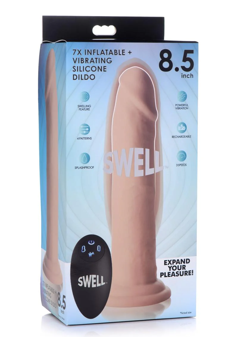 Swell 7x Inflatable and Vibrating Silicone Rechargeable Dildo with Remote Control - Image 6