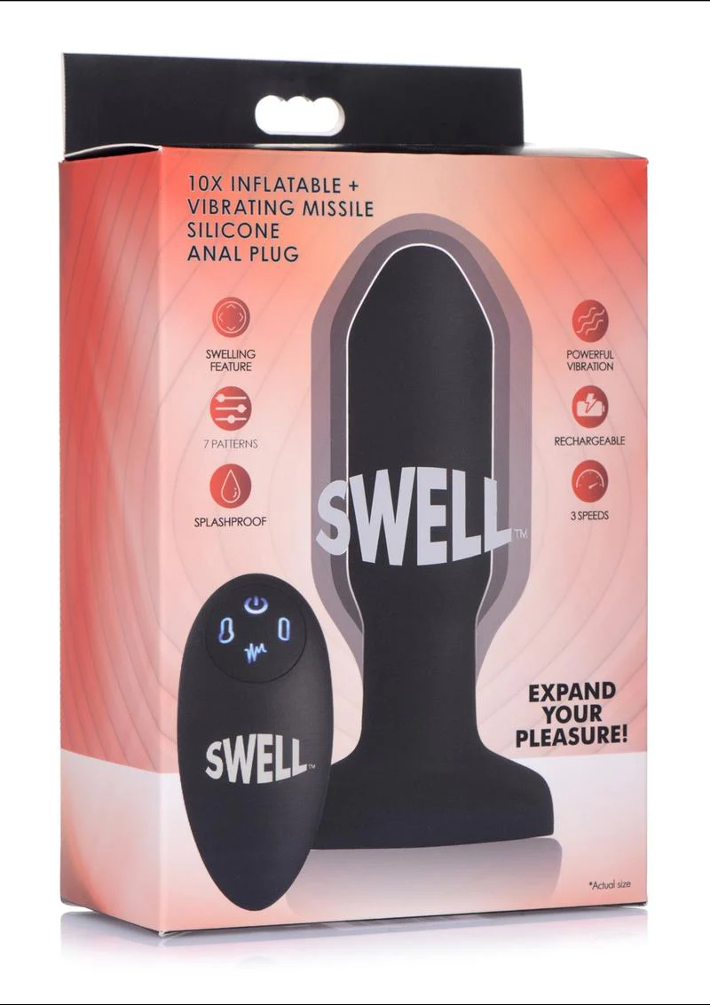 Swell Inflatable Rechargeable Silicone Vibrating Missile Anal Plug - Image 2