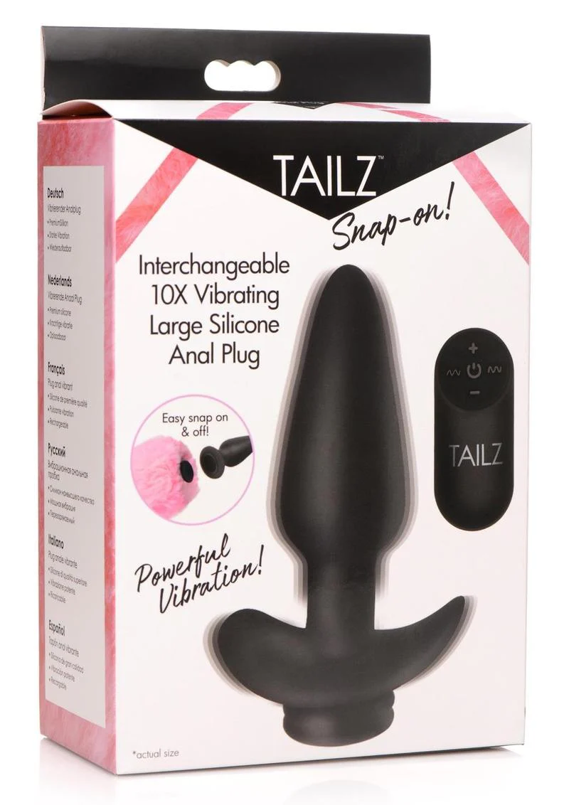 Tailz Snap-On 10x Rechargeable Silicone Anal Plug with Remote Control - Image 3