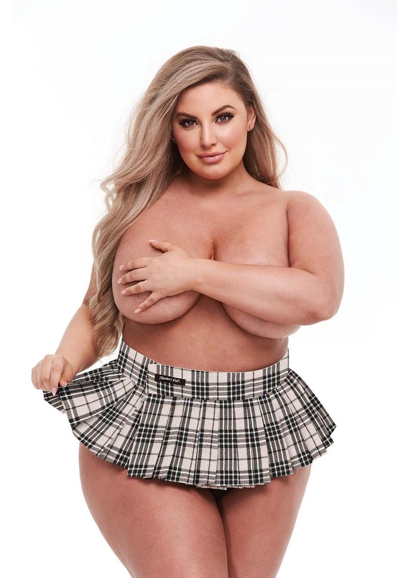 Teacher's Pet Standard Plaid Schoolgirl Skirt - Camel - Image 2