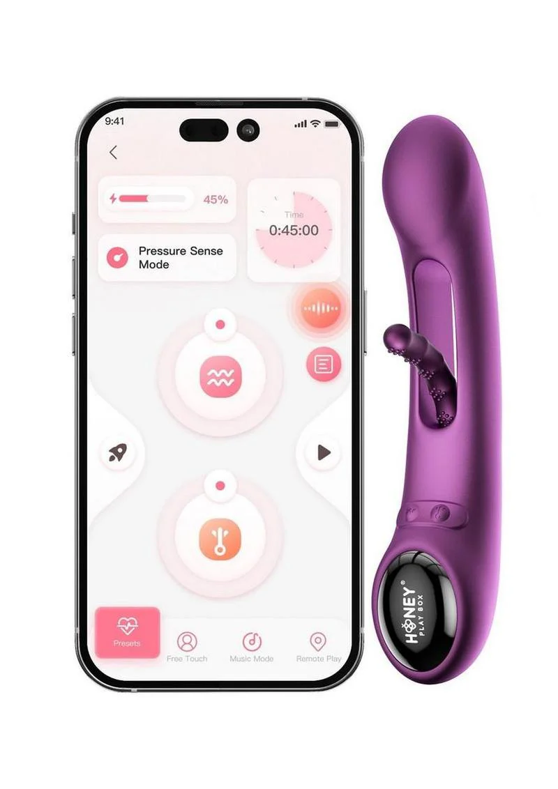 Tempo Pressure Sensing App Controlled Kinky Finger Tapping Rechargeable Silicone G-Spot Vibrator - Image 8