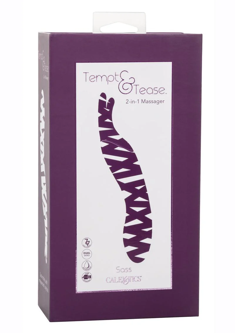 Tempt and Tease Sass Rechargeable Silicone Vibrator with Clitoral Stimulator - Image 2