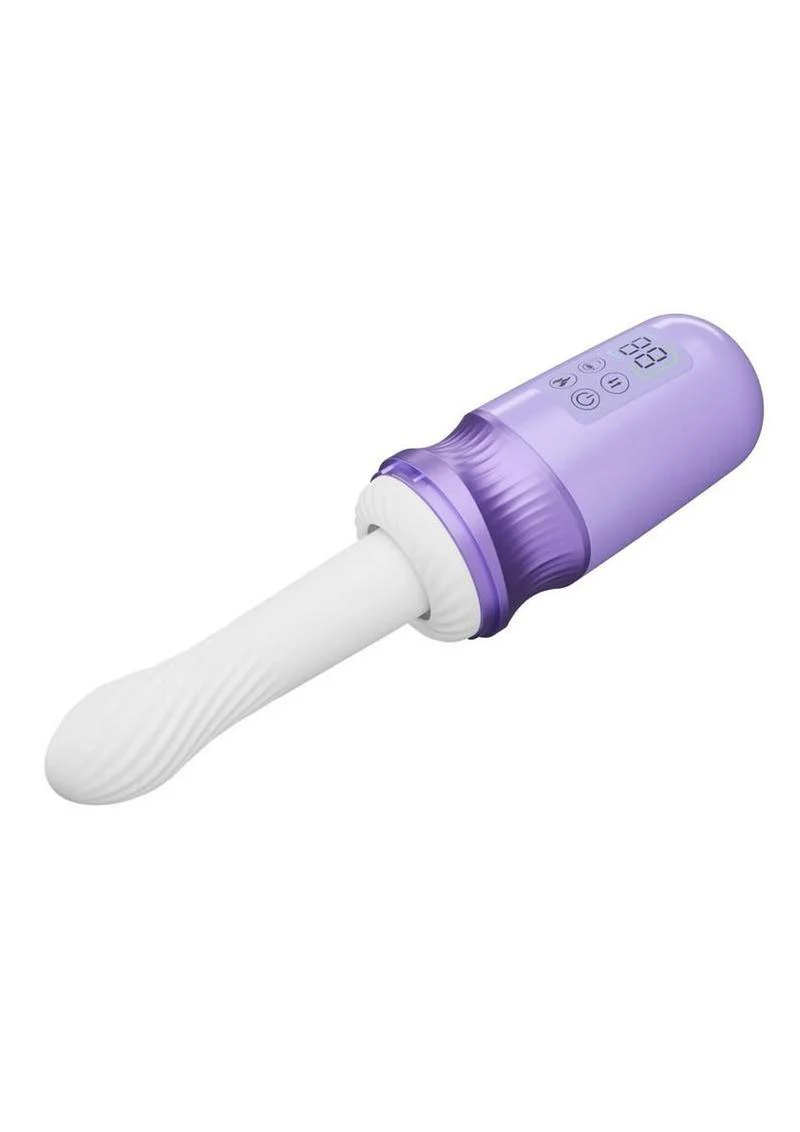 Temptasia Violet Vixen Rechargeable Silicone Thrusting Dildo Vibrator with Mount - Image 3