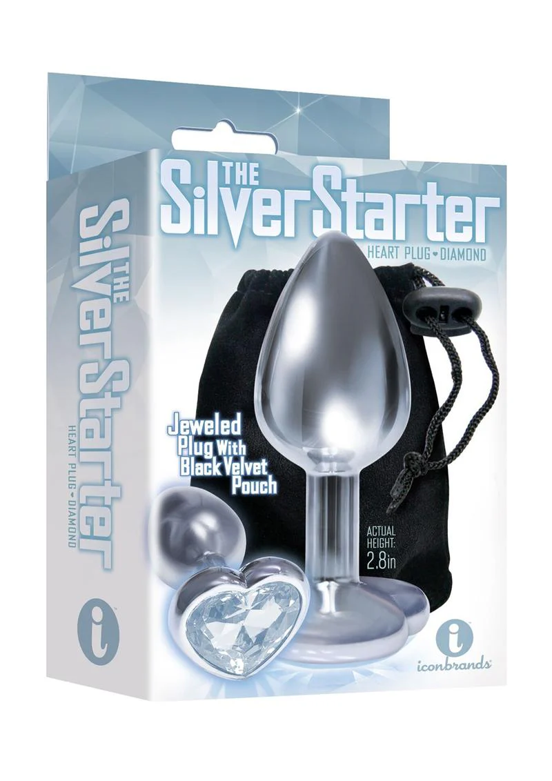 The 9's - The Silver Starter Bejeweled Heart Stainless Steel Plug - Image 4