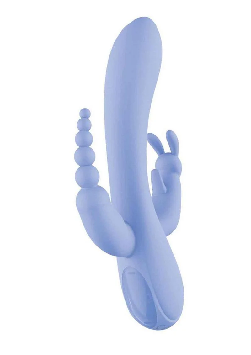 The Beat Trifecta Rechargeable Silicone Multifunction Rabbit Vibrator - Image 4