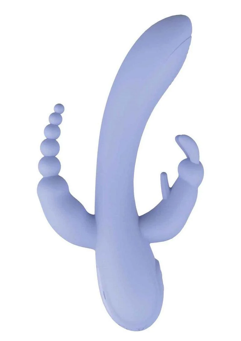 The Beat Trifecta Rechargeable Silicone Multifunction Rabbit Vibrator - Image 5