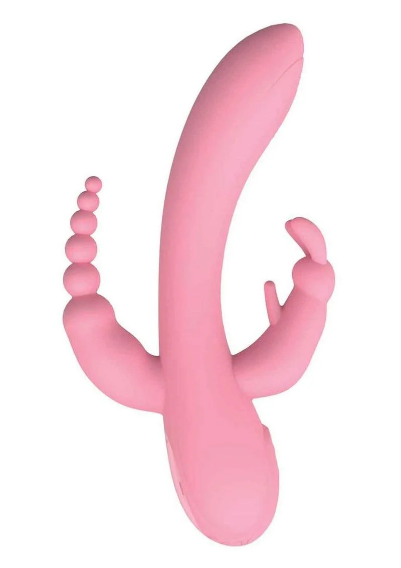 The Beat Trifecta Rechargeable Silicone Multifunction Rabbit Vibrator - Image 8