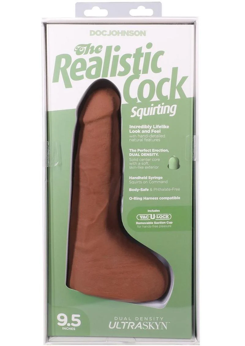 The Realistic Cock with Balls Ultraskyn Squirting with Removable Vac-U-Lock Suction Cup - Image 10