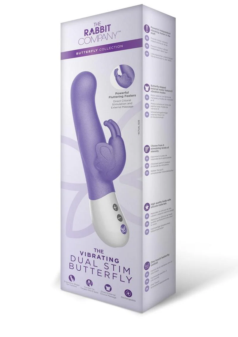 The Vibrating Dual Stim Butterfly Silicone Rechargeable Rabbit Vibrator - Image 2