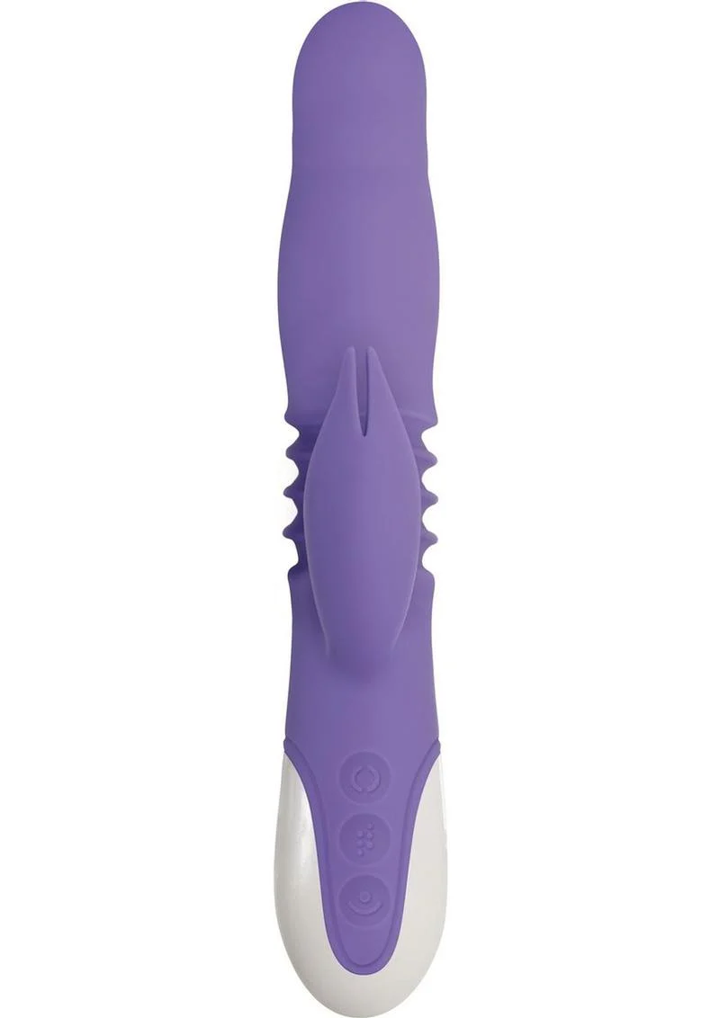 Thick and Thrust Bunny Rechargeable Silicone Rabbit Vibrator with Length Thrusting and Girth Expanding Action - Image 3