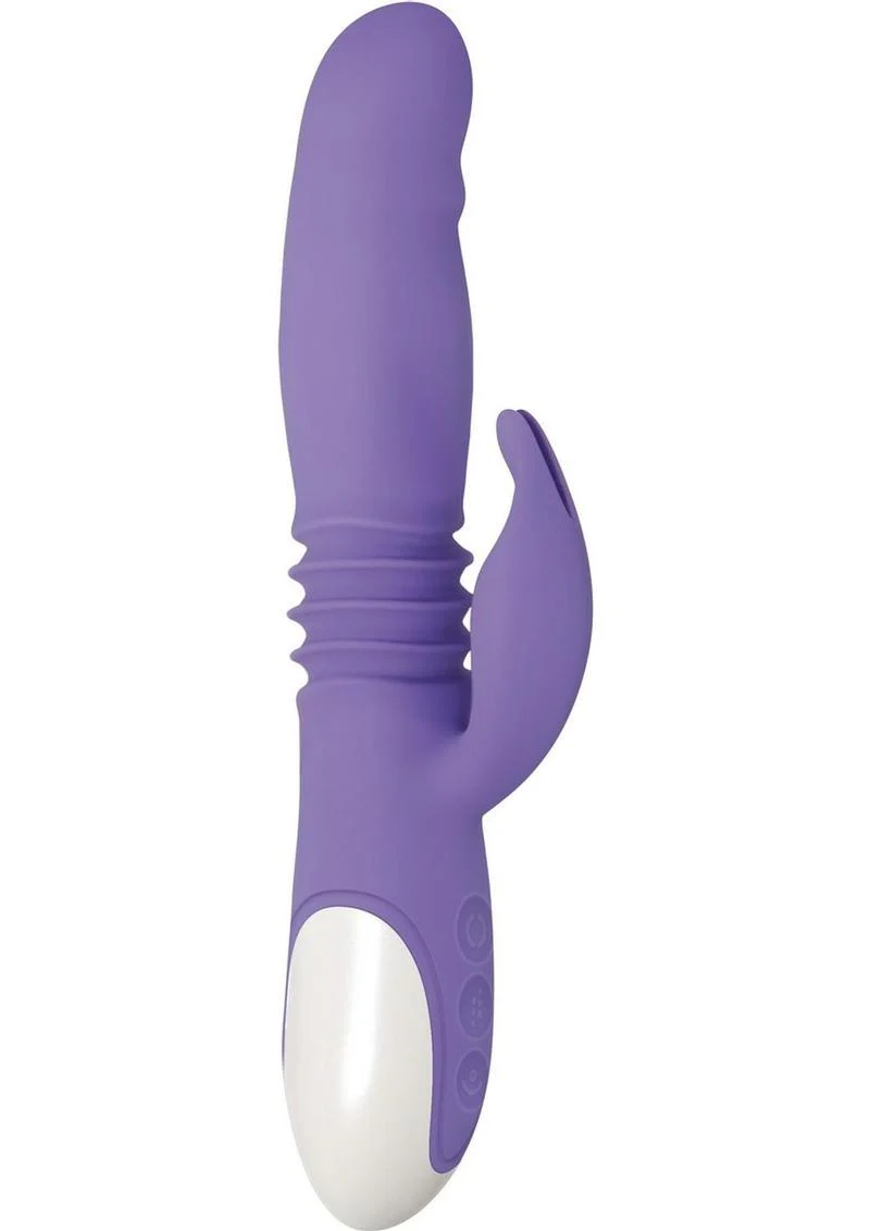 Thick and Thrust Bunny Rechargeable Silicone Rabbit Vibrator with Length Thrusting and Girth Expanding Action - Image 4