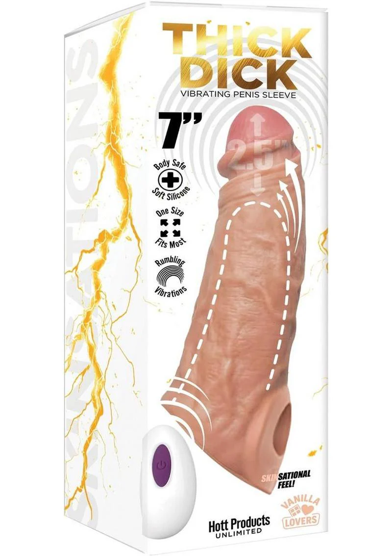 Thick Dick Vibrating Penis Silicone Sleeve - Image 3