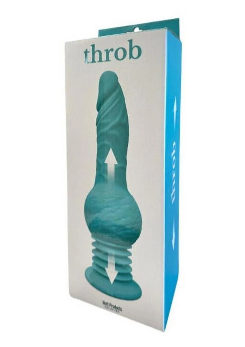 Throb Rechargeable Silicone Thrusting Dildo with Balls and Suction Cup - Image 2