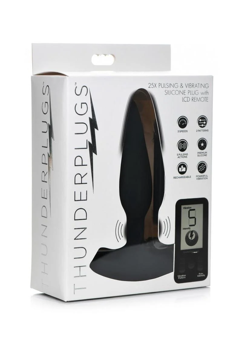Thunder Plugs 25x Pulsing and Vibrating Rechargeable Silicone Plug with LCD Remote - Image 2
