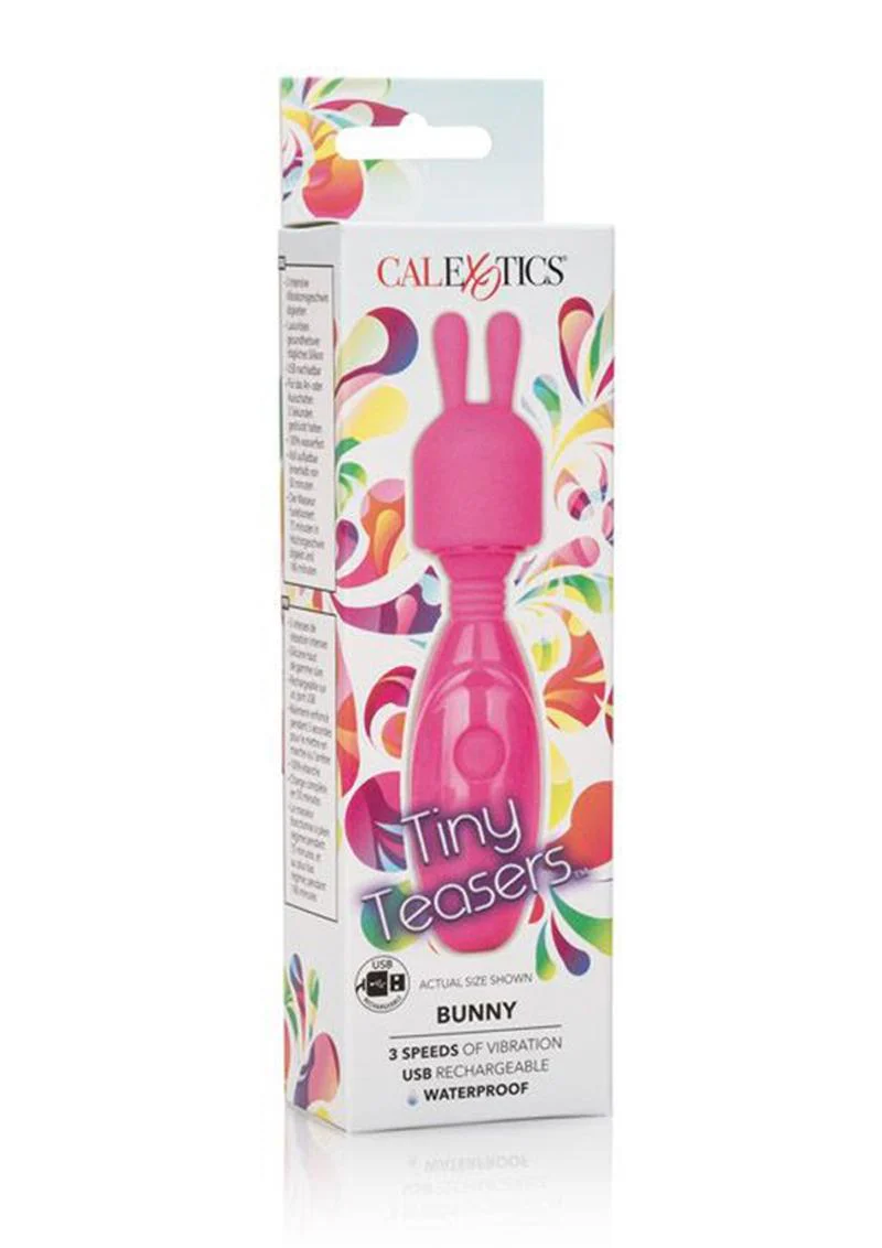 Tiny Teasers Bunny USB Rechargeable Mini Vibrator Silicone Rabbit Head Waterproof - Image 2