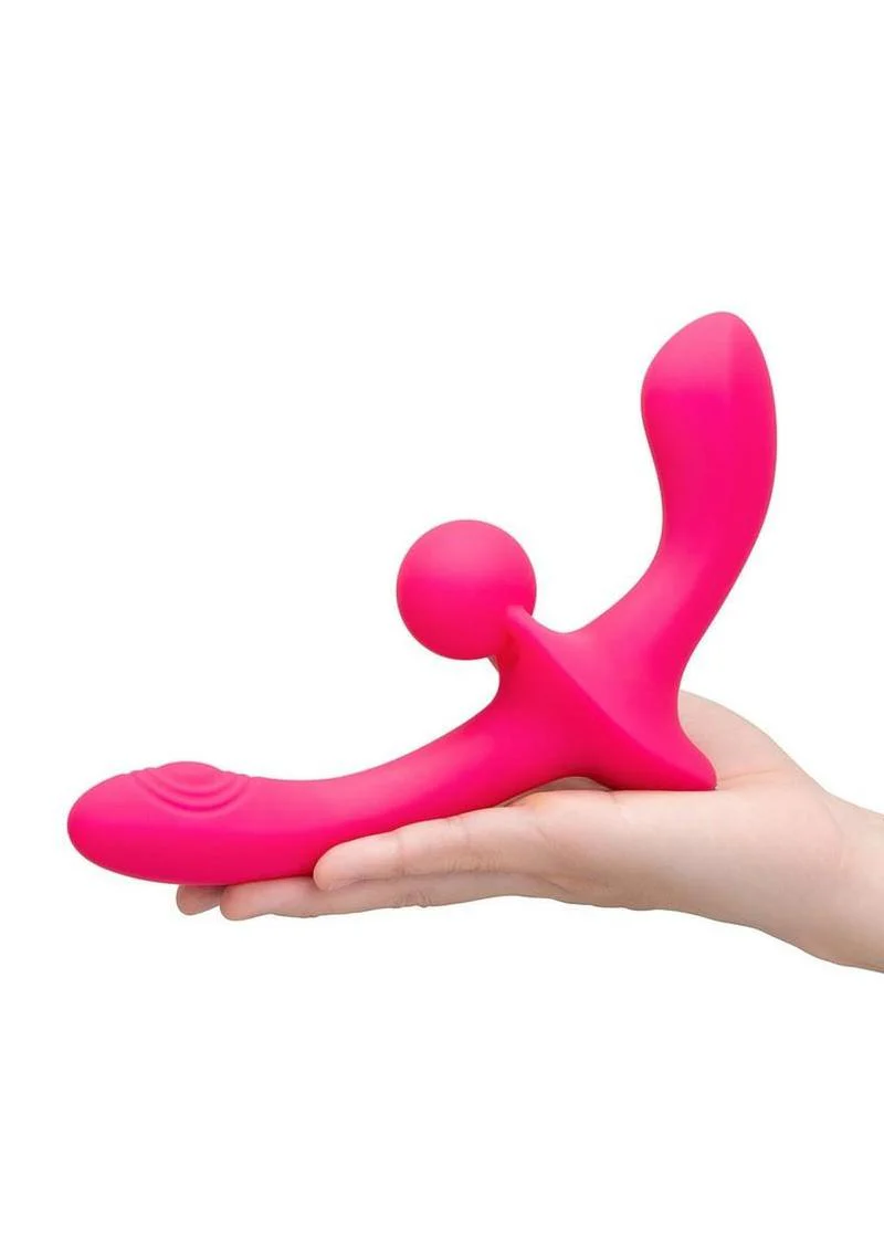 Together Double Tap Rechargeable Silicone Double-Ended Vibrating Strapless Strap-On - Image 3